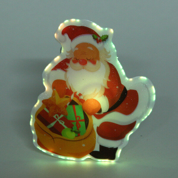 Сувенир с подсветкой «Дед Мороз с подарком» 10*8 см