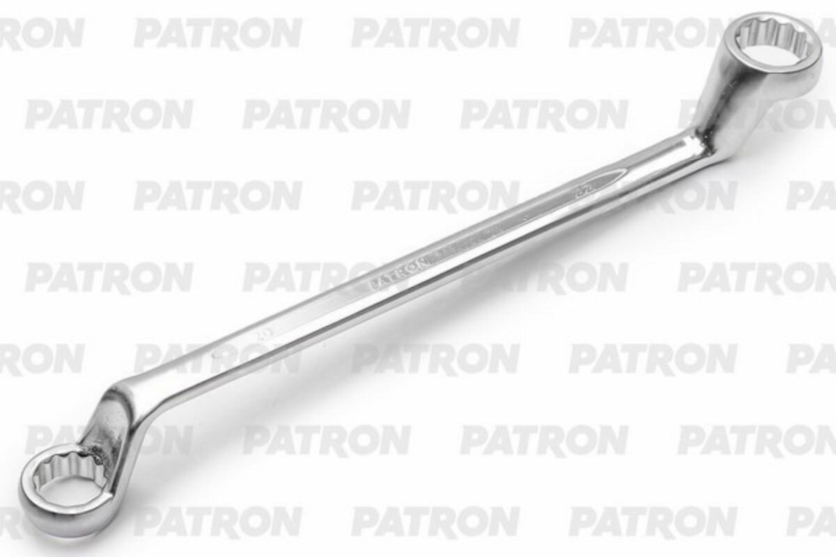 PATRON P-7592022 Ключ накидной изогнутый на 75 градусов, 20х22 мм