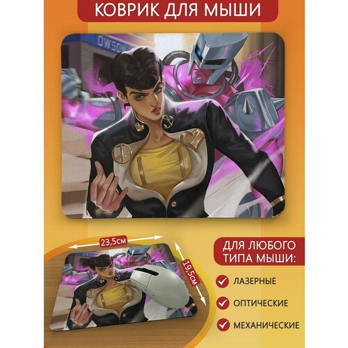 Коврик для мыши с принтом аниме ДжоДжо (jojo, jjba, джоске хигашиката, джотаро куджо) - 2419