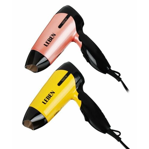 Фен LEBEN 259-168 1000 Вт желтыйрозовый 124100₽