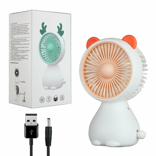 Портативный вентилятор кошечка собачка ZB081-pink Ручной мини-вентилятор 48900₽