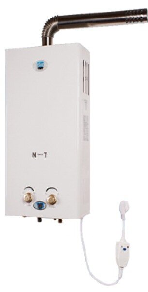 фото Колонка газовая Нева Транзит 10Е(MTИ) белый, с трубой