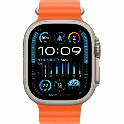 Умные часы Apple Watch Ultra 2 GPS + Cellular 49mm Titanium Case with Orange Ocean Band MREH3, Размер S