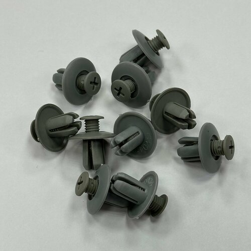 Клипса крепежная автомобильная двухсоставная, 10 шт. 20х13х8мм