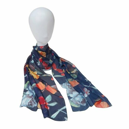 Шарф Roby Foulards, 160х40 см, синий