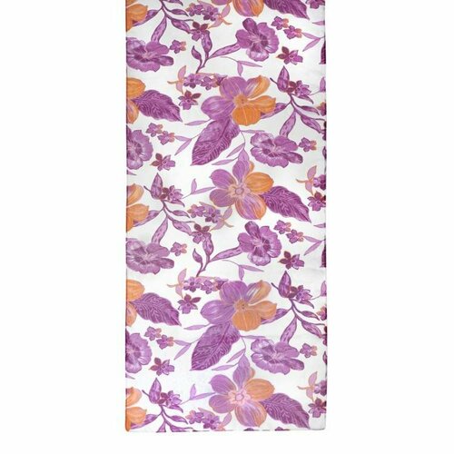фото Шарф roby foulards, 140х30 см, белый, фиолетовый