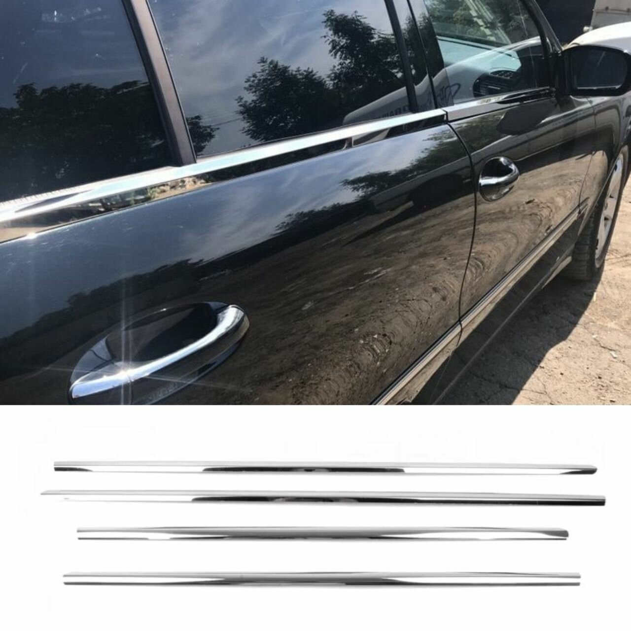 Накладки на нижние молдинги стекол Mercedes E-Сlass W211 SD