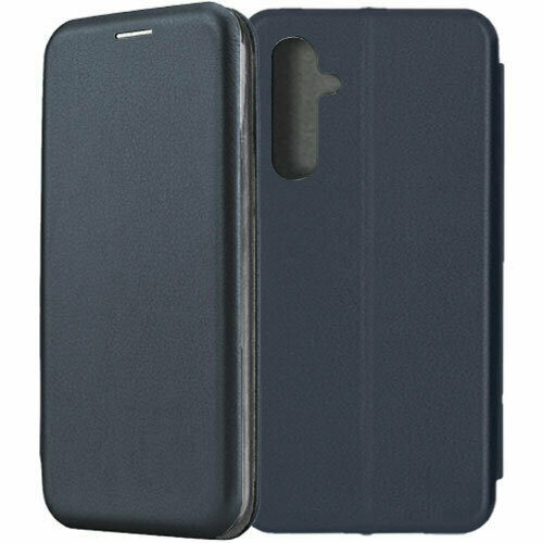 накладка пластиковая для samsung galaxy a54 5g a546 с силиконовой окантовкой бирюзовая Чехол-книжка Fashion Case для Samsung Galaxy A54 5G A546 темно-синий
