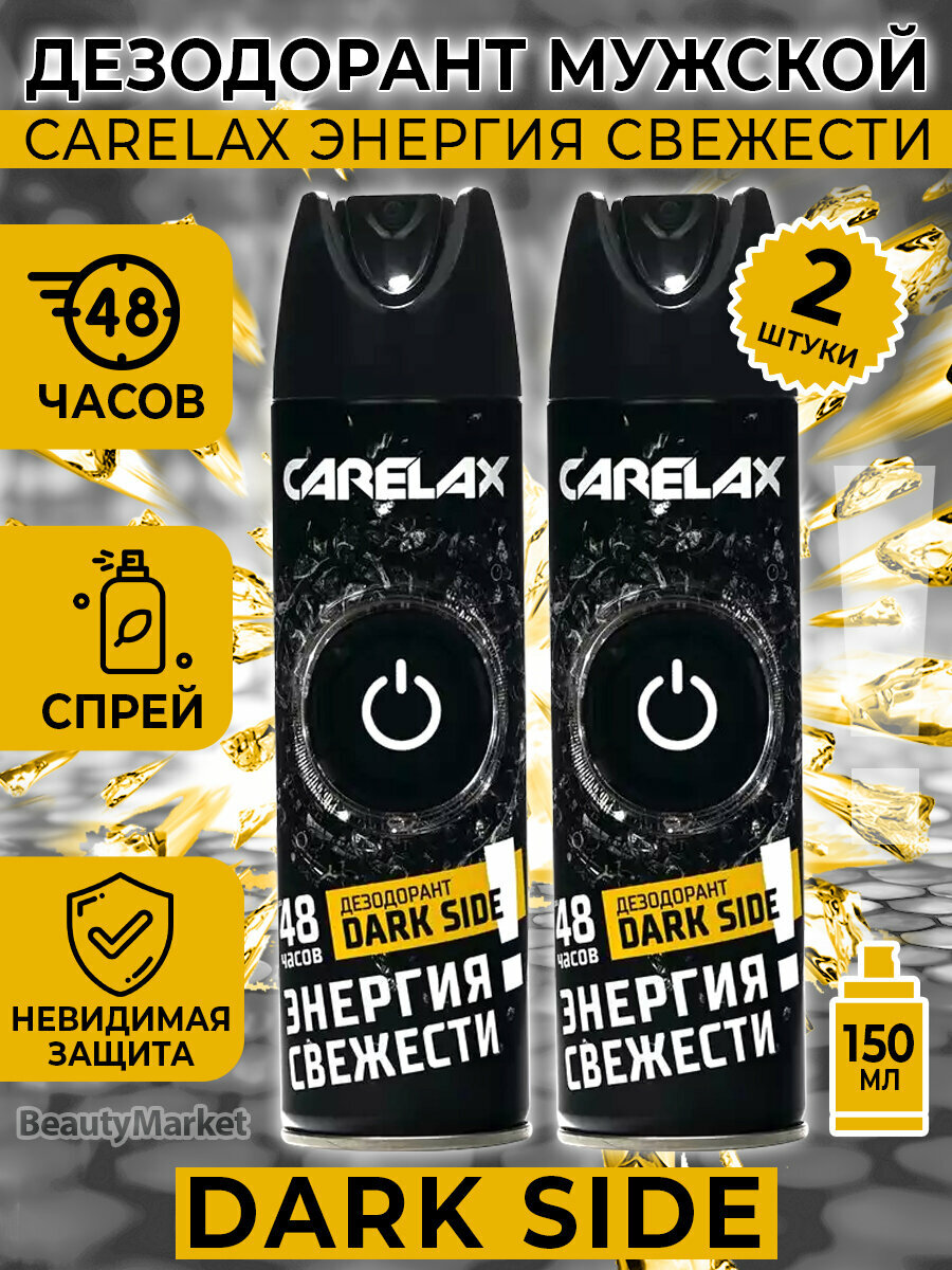Carelax Energy дезодорант мужской DARK SIDE 150МЛ*2 шт.