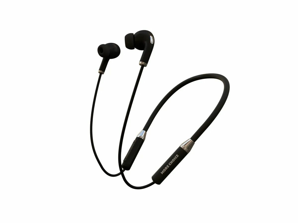 Наушники More choice Bluetooth вакуумные с шейным шнурком BG3 черный