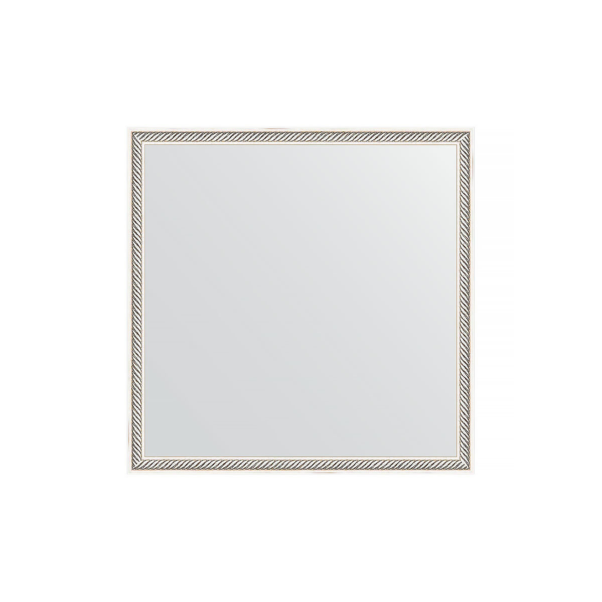 Зеркало настенное EVOFORM в багетной раме витое серебро, 58х58 см, для гостиной, прихожей, кабинета, спальни и ванной комнаты, BY 0605