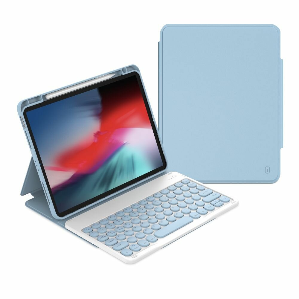 Чехол с клавиатурой для iPad Air 4/5 10.9" и iPad Pro 11", WiWU Protective Keyboard Case, Голубой