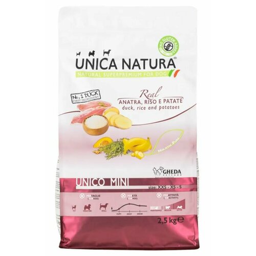 UNICA Mini сухой корм для собак мелких пород с уткой, рисом и картофелем, 2,5 кг