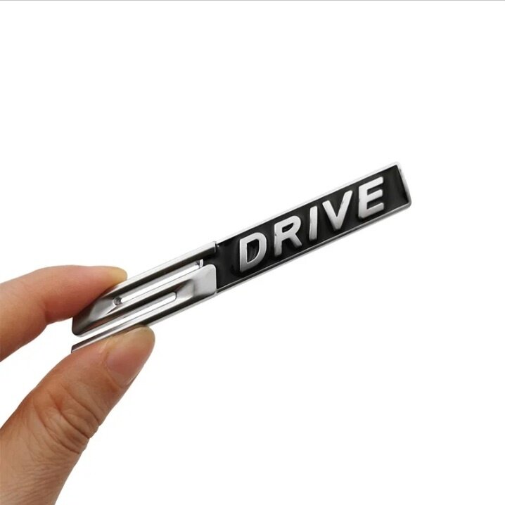 Шильдик S-Drive металлический самоклеющийся для BMW (значок эмблема логотип) серебристый