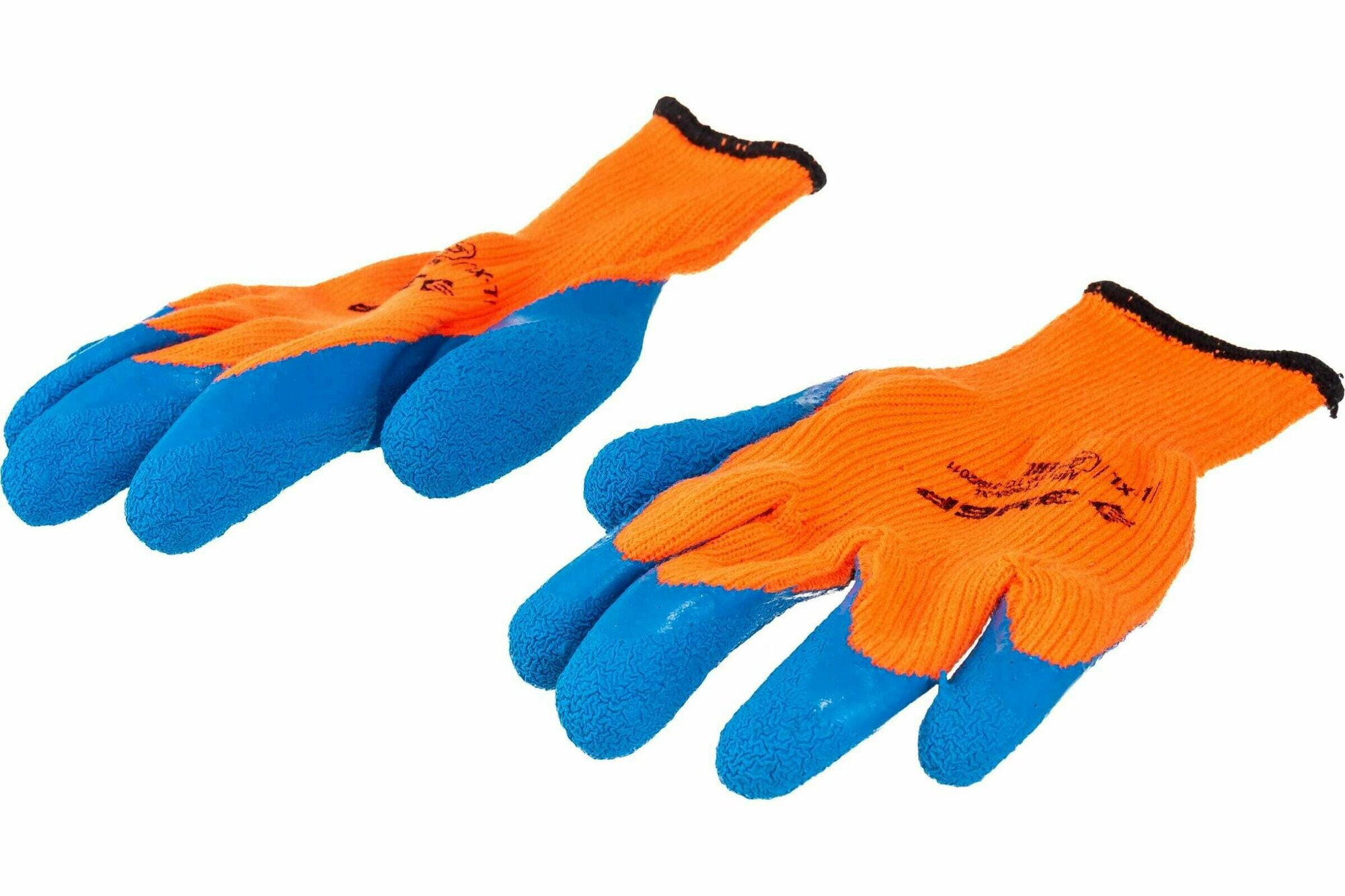 Перчатки утепленные акриловые Зубр , латексное покрытие, сигнальный цвет (пара) - фото №5