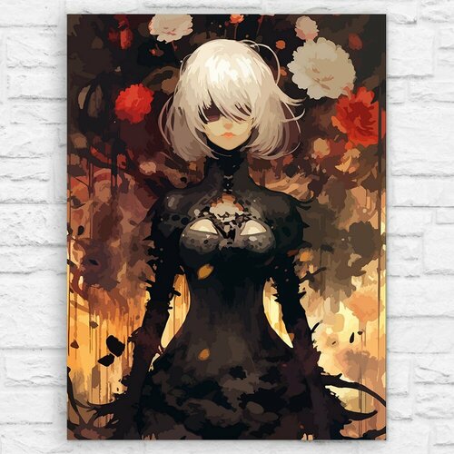 Картина по номерам на холсте игра Nier Automata (Аниме, PS, PC, XBOX, SWITCH) - 12602 В 30x40