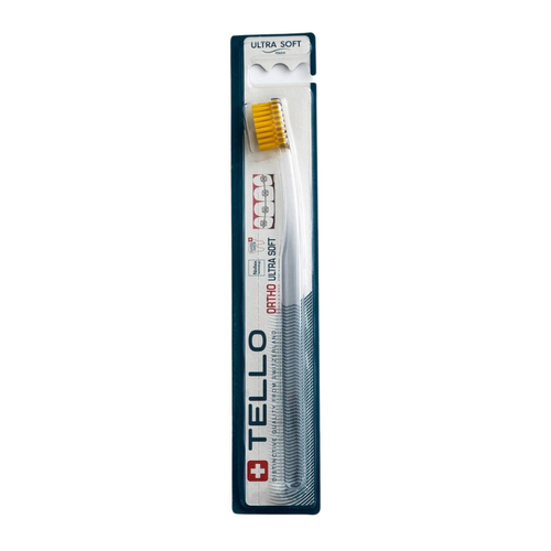 Зубная щетка Tello 4920 ortho ultra soft ортодонтическая, желтая
