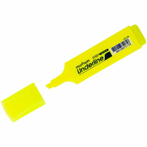 Маркер флюорисцентный MunHwa UnderLine скошенный желтый 1-5мм арт. ULF-08. Количество в наборе 6 шт.