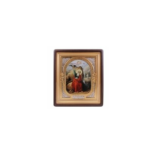 Икона в киоте 18*24 фигурный, фото, риза-рамка, открыт, частично золочен (Илья Пророк) #56556