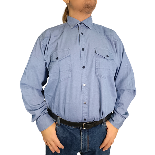 Рубашка BARCOTTI, размер 4XL, голубой рубашка barcotti размер 5xl 66 голубой