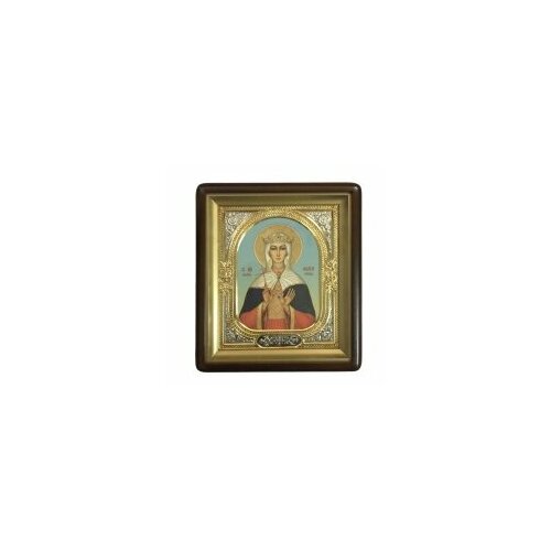 Икона в киоте 18*24 фигурный, канвас, риза-рамка золочёная Людмила #133827