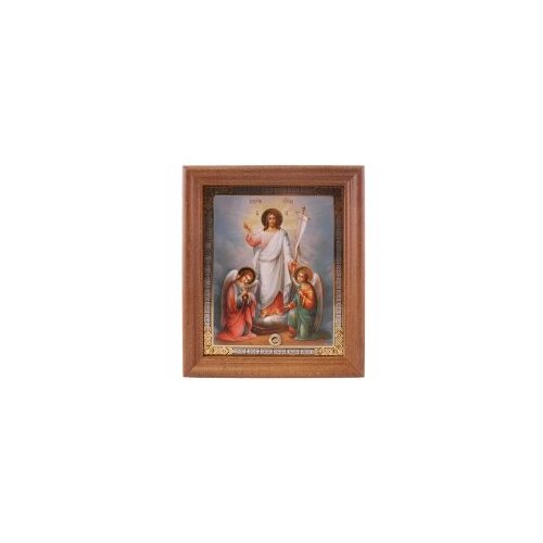 Икона в дер. рамке №1 11*13 двойное тиснение, упаковка, БЗГ (Воскресение Христово 55) #146899