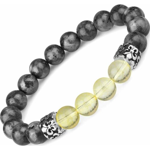 фото Браслет everiot, лабрадорит, цитрин, размер 19 см, серый