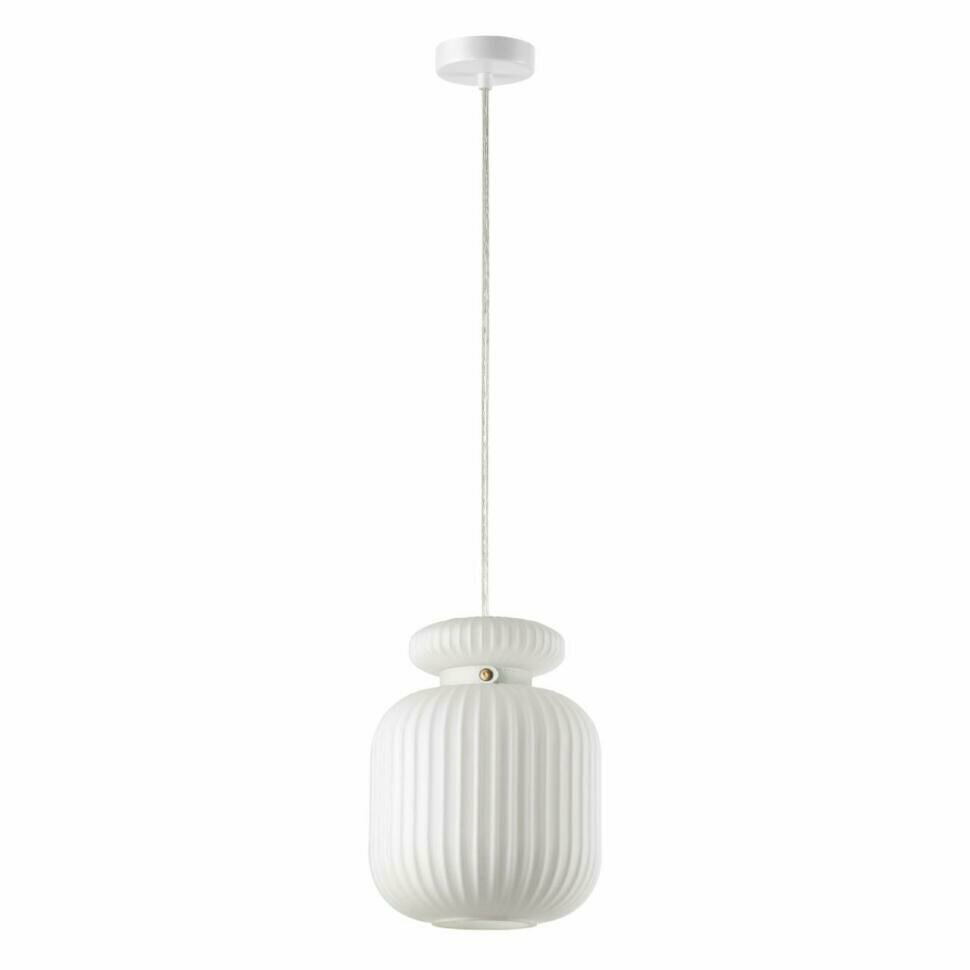 ODEON LIGHT 5042/1C PENDANT ODL24 309 белый/белый/металл/стекло/эко. кожа Подвес E27 1*60W JUGI