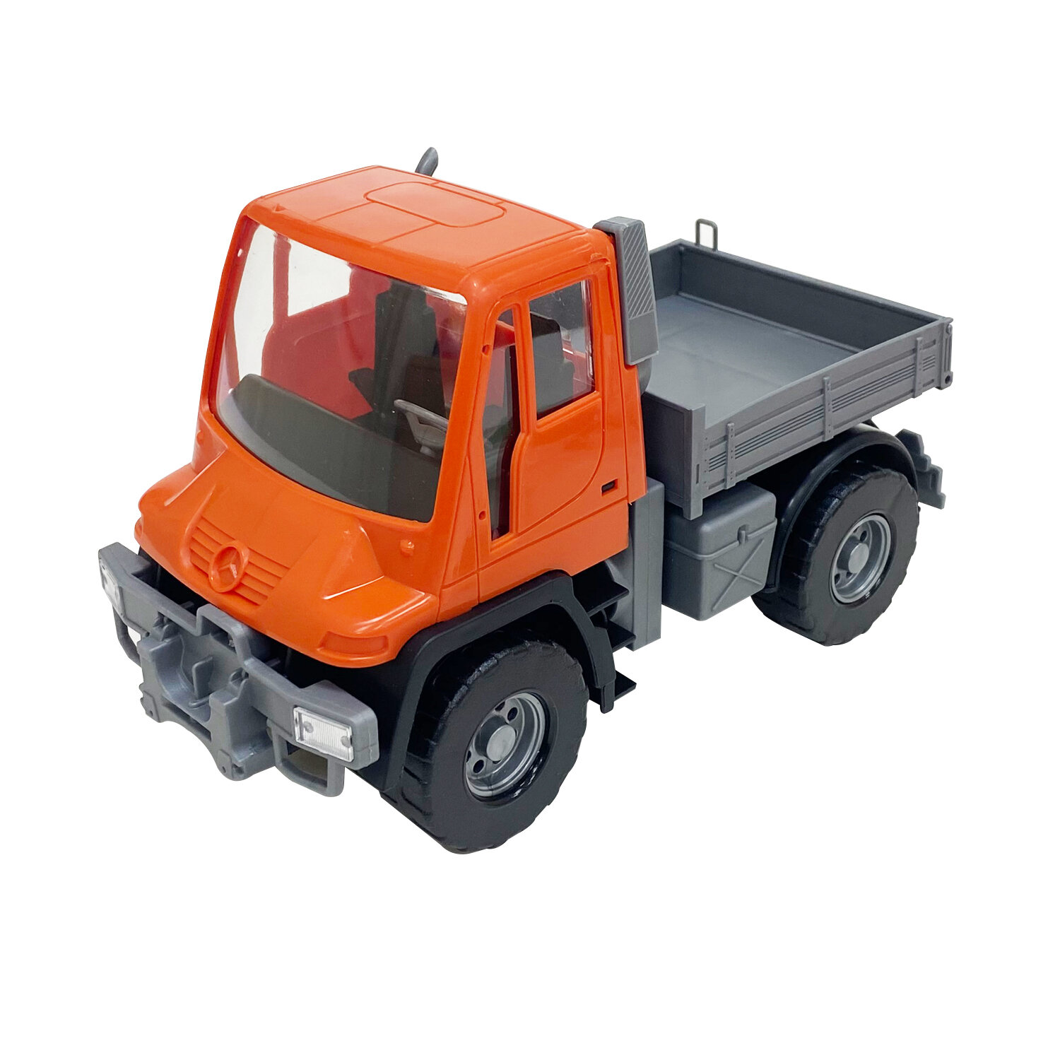 Самосвал бортовой Мерседес "Unimog U 500" люкс (17,5 см. Оранж.) 08128