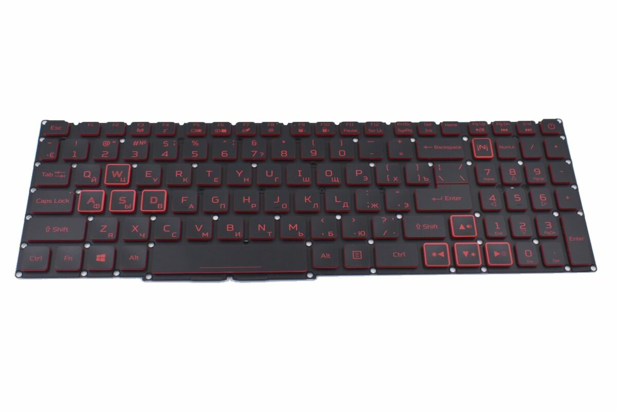 Клавиатура для Acer Nitro 5 AN515-58-56W4 ноутбука с красной подсветкой