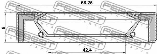 Сальник привода (44x68x8) FEBEST 95GAY-44680808R