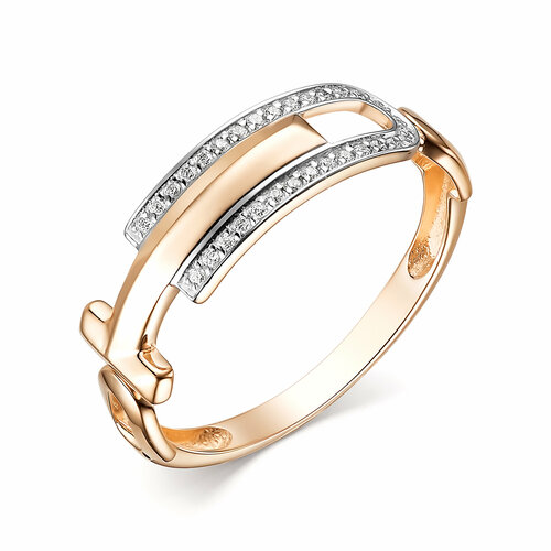 фото Кольцо diamant online, золото, 585 проба, фианит, размер 17, прозрачный