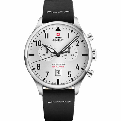 фото Наручные часы swiss military by chrono sm34098.06, черный, серебряный