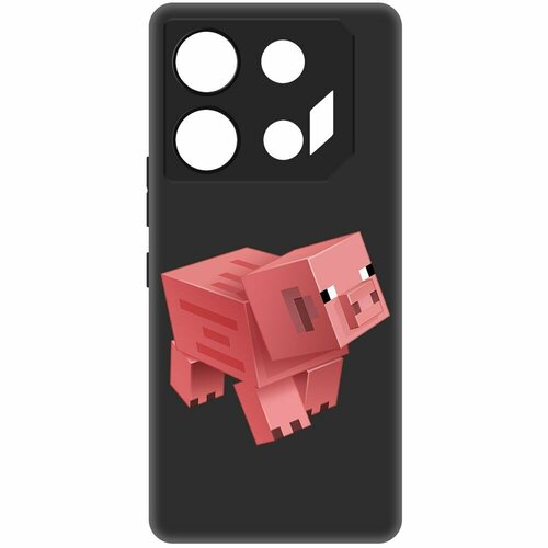 Чехол-накладка Krutoff Soft Case Minecraft-Свинка для INFINIX GT 10 Pro черный чехол накладка krutoff soft case minecraft свинка для infinix hot 40 pro черный