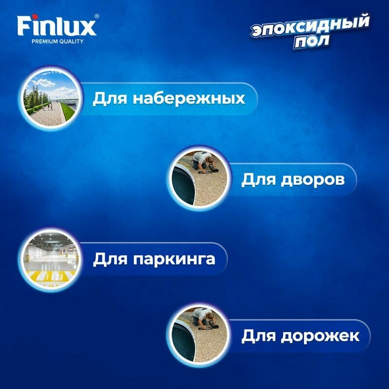 Супермощный эпоксидный наливной пол Finlux F-1010 Platinum для улицы, уличных поверхностей - Зеленый бархат.-8 кв. м