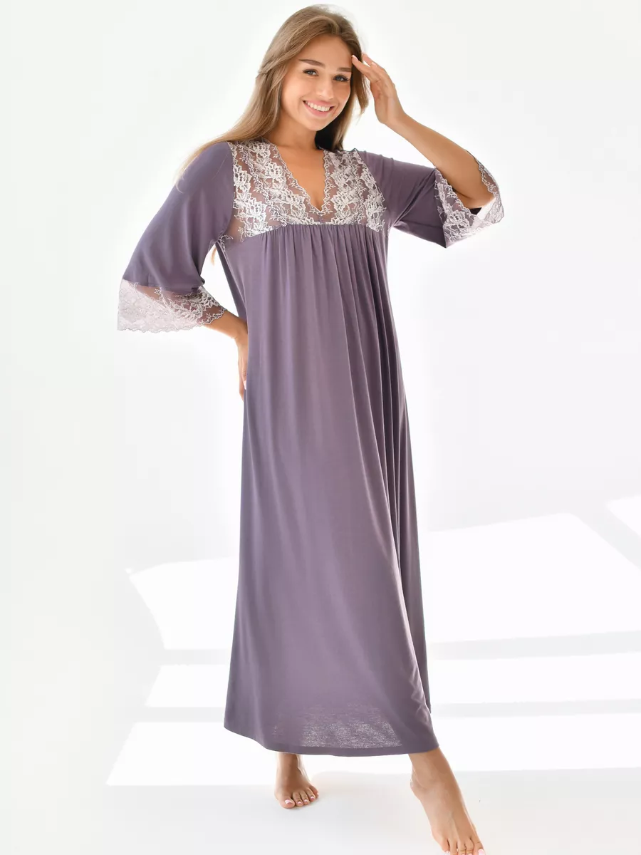 Сорочка Текстильный Край, размер 66, фиолетовый - фотография № 4