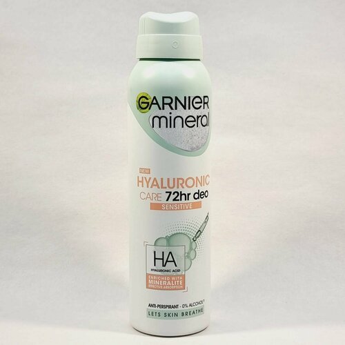 Дезодорант-спрей Garnier Mineral Hyaluronic Care 72 ч 150 мл Из Финляндии 1699₽