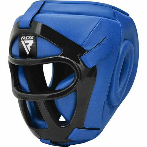 Боксерский шлем RDX T1F XL синий, со съемным забралом шлем rdx t1f blue rdx синий l