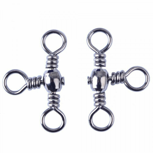 Вертлюг тройной 90 град. Rarrel Cross-line Swivel, цвет Black Nikel, размер 7, 50шт. an20 an 20 20an straight 0° 45° 90° 180° degree swivel oil fuel line hose end fitting adaptor black