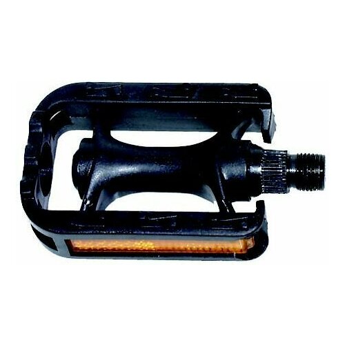 фото Педали пластик с отражателем с подшипниками скольжения, детские 56*83мм черные mark19