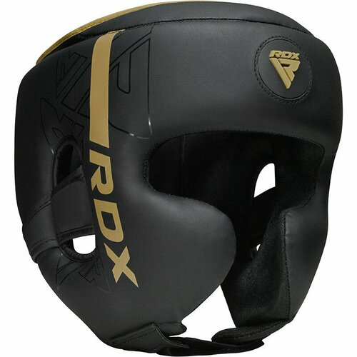фото Боксерский шлем rdx f6 l черный/золотой матовый