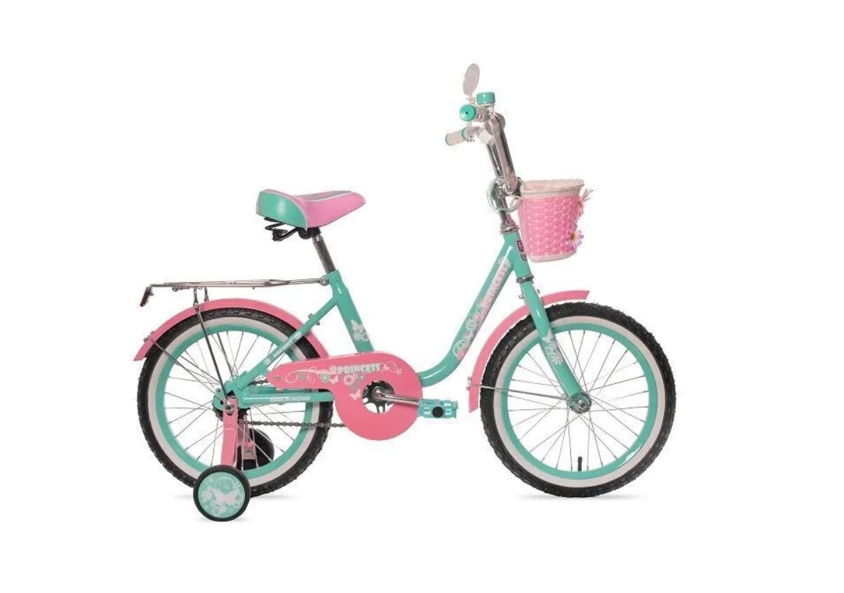 Велосипед двухколесный 16 "Black Aqua Princess" (мятно-розовый)