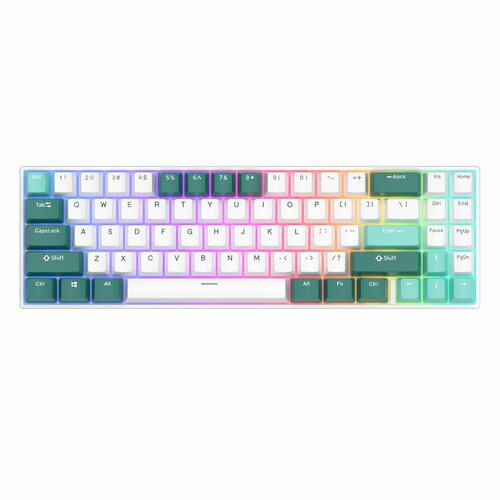 Беспроводная клавиатура Royal Kludge RK71 RGB Белаязеленая красные свитчи 706400₽