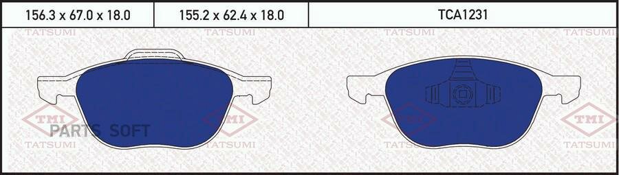 TATSUMI TCA1231 TCA1231_колодки дисковые перед!\ FORD Focus/C-Max 03 , MAZDA 3 03 , VOLVO S40 03