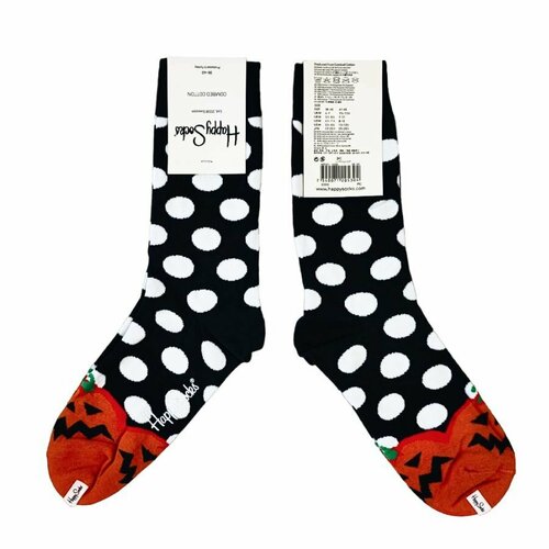 Носки Happy Socks, размер 36-40, черный, оранжевый, белый носки happy socks размер 36 40 черный