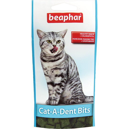 Лакомство для кошек Beaphar Подушечки Cat-A-Dent Bits для чистки зубов, 35 г