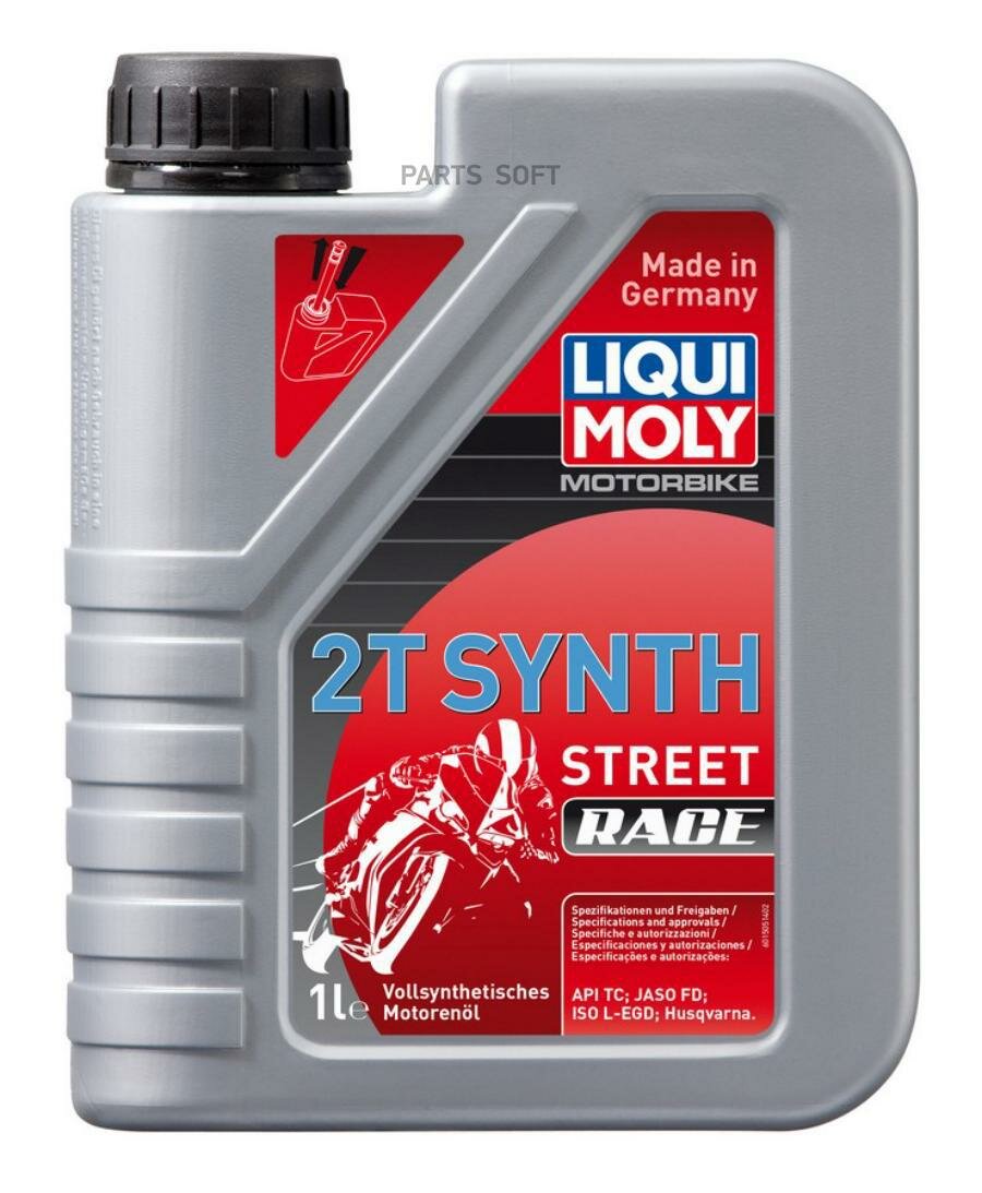 LiquiMoly Motorrad Synth Street Race 2T (1L)_масло мот! для 2-тактных мотоц. синт.\ API-TC, JASO FD LIQUI MOLY / арт. 1505 - (1 шт)