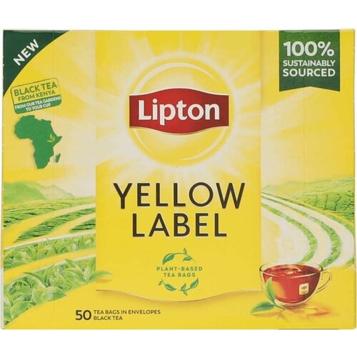 Чай черный Lipton Yellow Label 50 шт 100 г (из Финляндии)