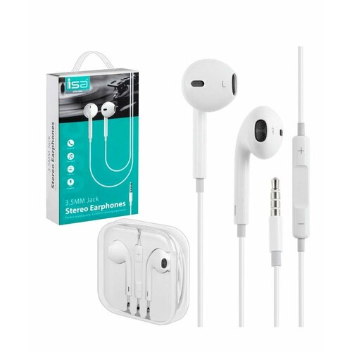 Наушники проводные ISA Ear IP6 (3.5mm Jack ) stereo Earphones проводные наушники adidas stereo earphones