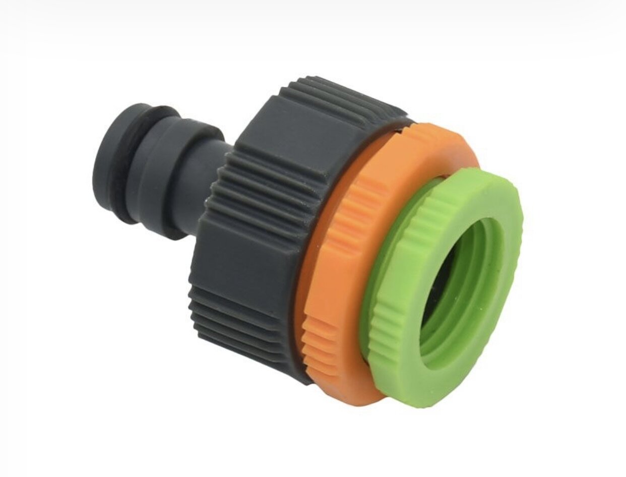 Адаптер универсальный с переходниками из ударопрочной пластмассы, 1/2"+3/4"+1